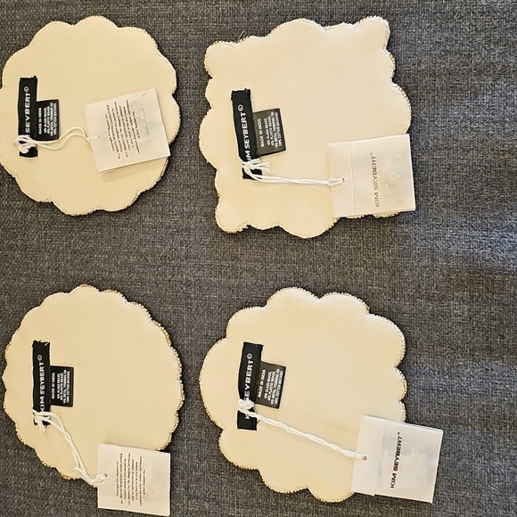 NWT Kim Seybert set of 4 beaded coasters - Picture 2 of 12